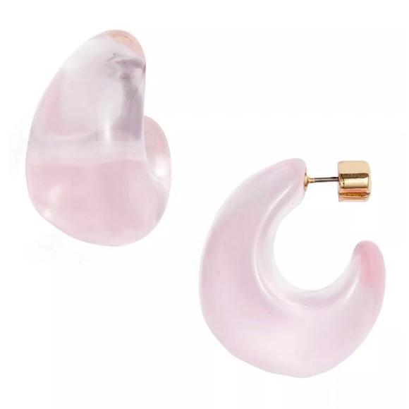 KATE SPADE • Pink Ador-ables Resin Huggies Earrings